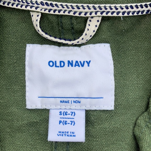 Old Navy, Girls S, Army Green Jacket, Linen Blend - Picture 10 of 13